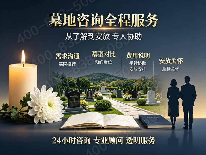 “潮白陵园方正对称绿化设计，整体庄严规整大气：专业殡葬服务，庄重而有序的安息之地”